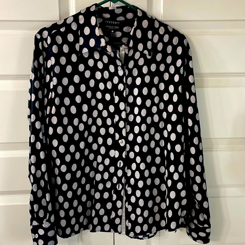 Fox Croft Black & Grey circle blouse